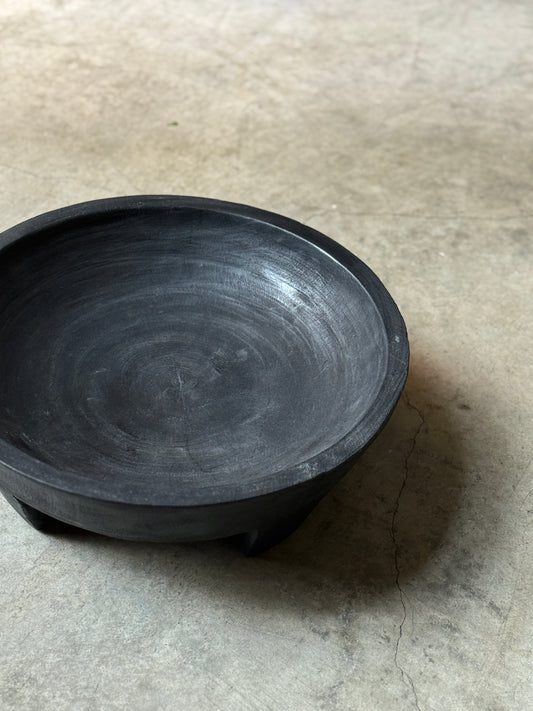 Sculptural Blackened Wood Bowl