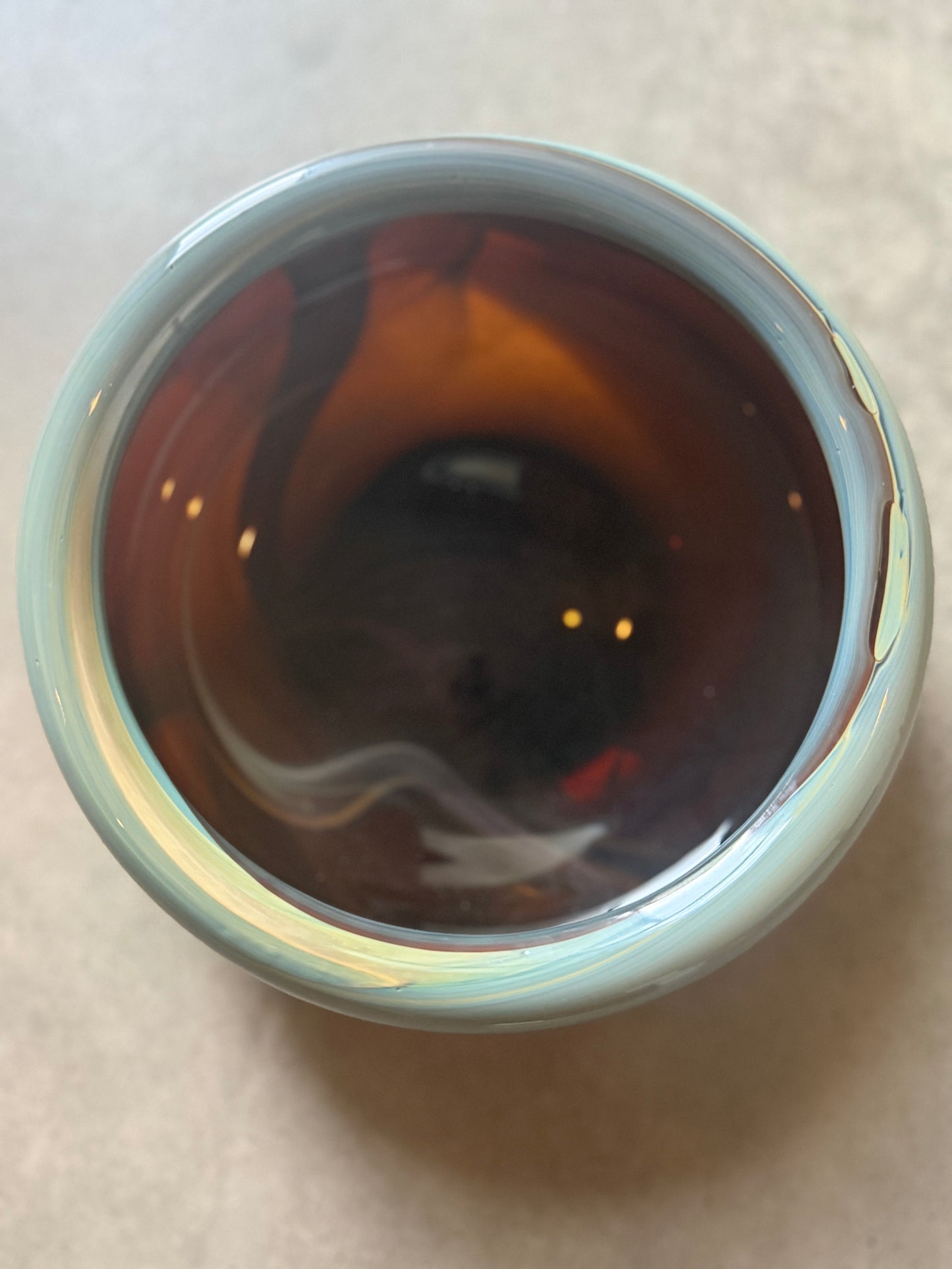 Handblown Art Glass Bowl with Swirls