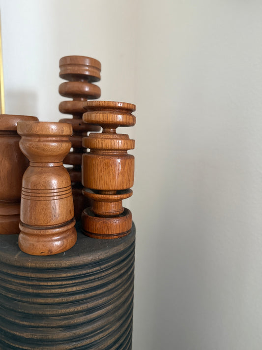 Mid-Century Turned Wood Pillars