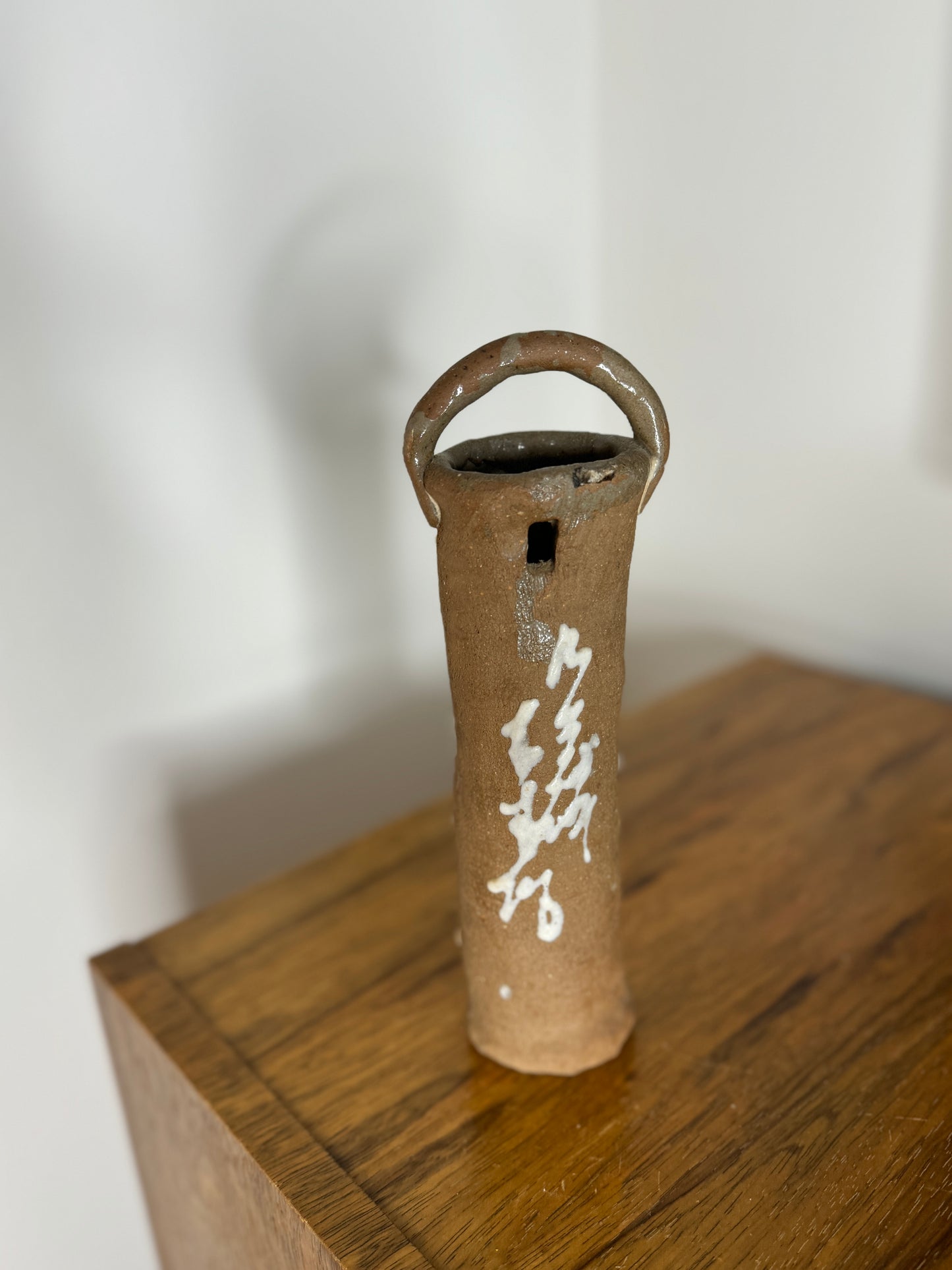 Asian Inspired Cylindrical Vase/Wall Pocket