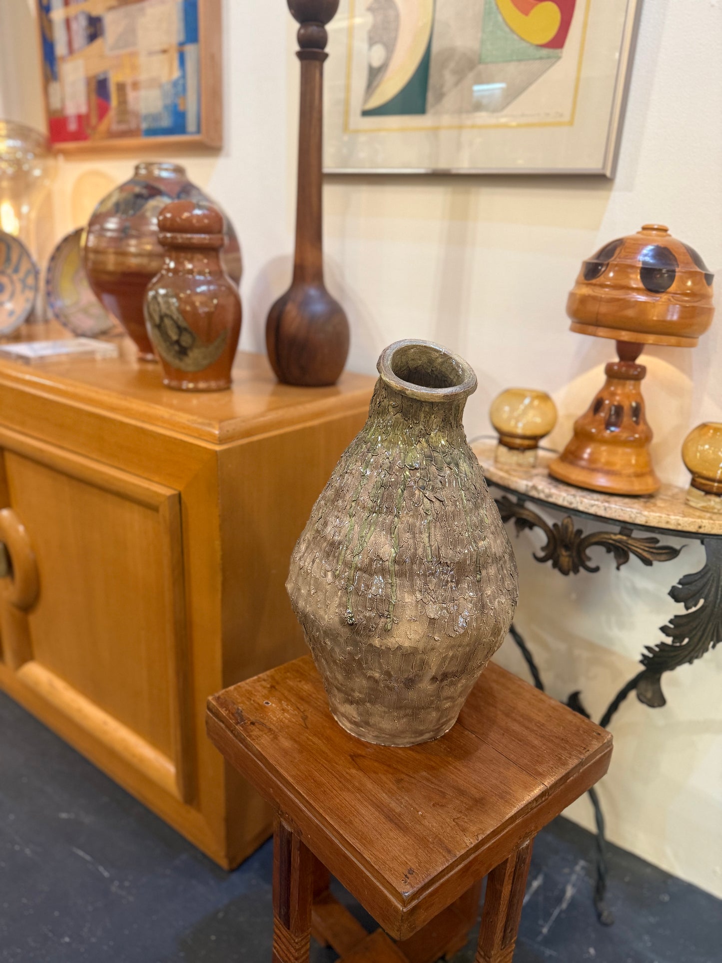 Large Abstract Studio Pottery Vase