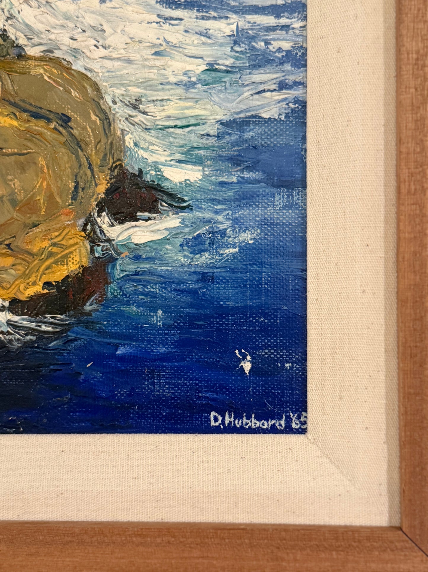 Signed Vintage Oil Painting of Coastline