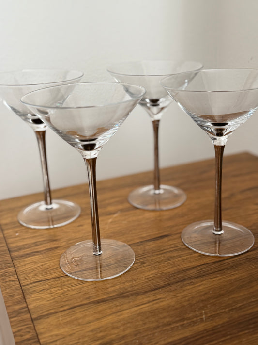 Silver Stemmed Martini Glasses