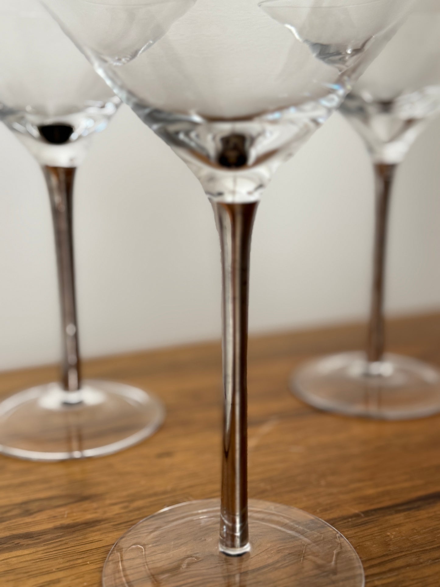 Silver Stemmed Martini Glasses