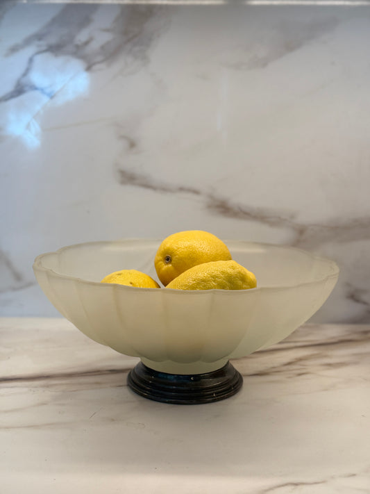 Art Deco Frosted Glass Bowl