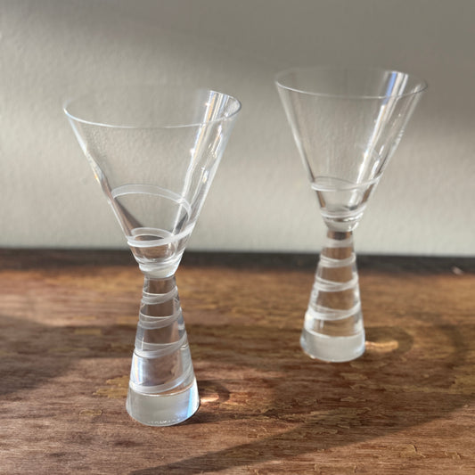 Set Venetian Crystal Martini Glasses