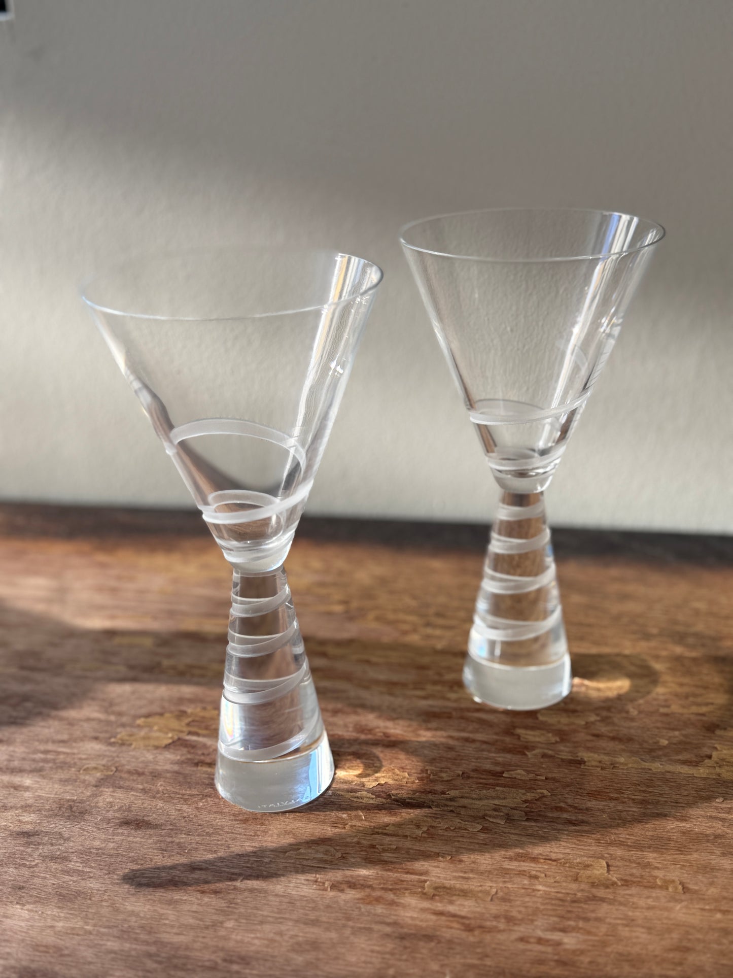 Set Venetian Crystal Martini Glasses