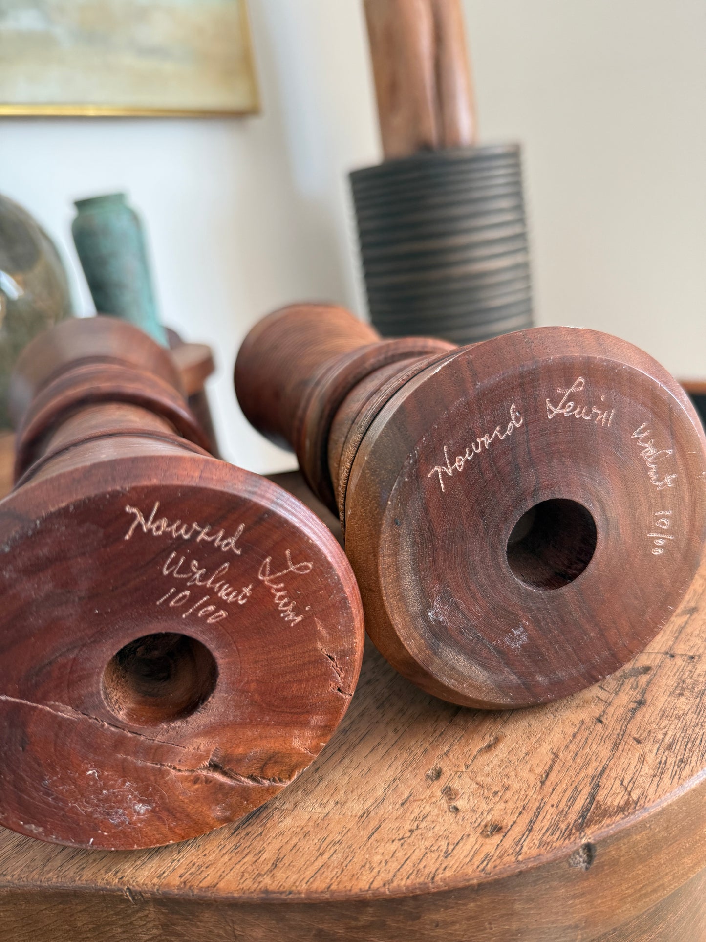 Vintage Sculptural Candleholders with Rings