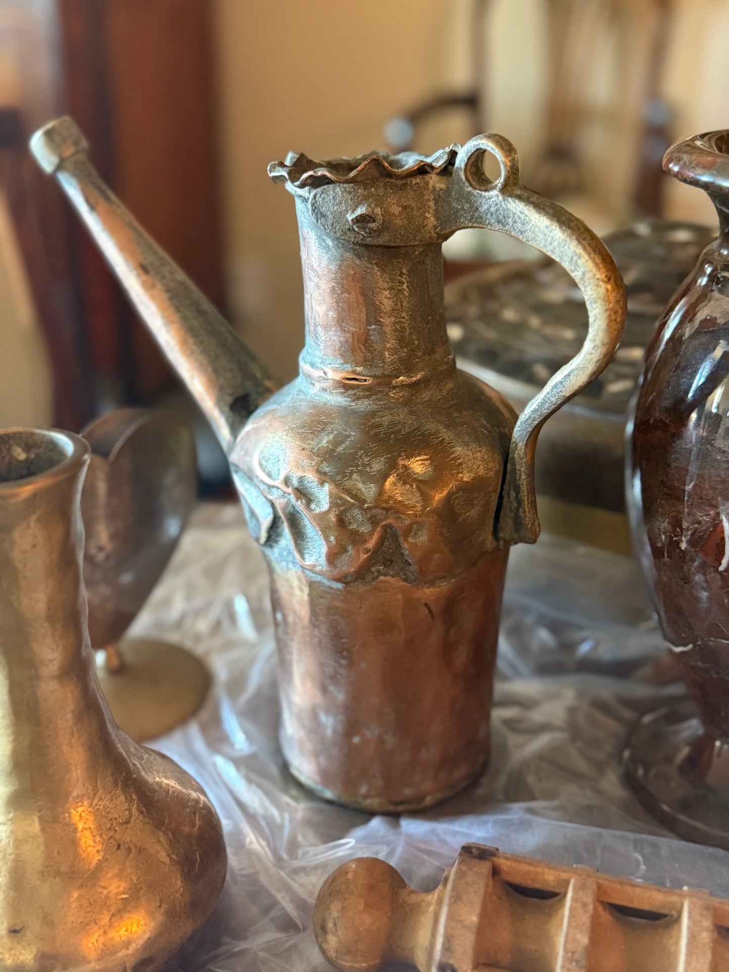 Antique Turkish Copper Pitcher