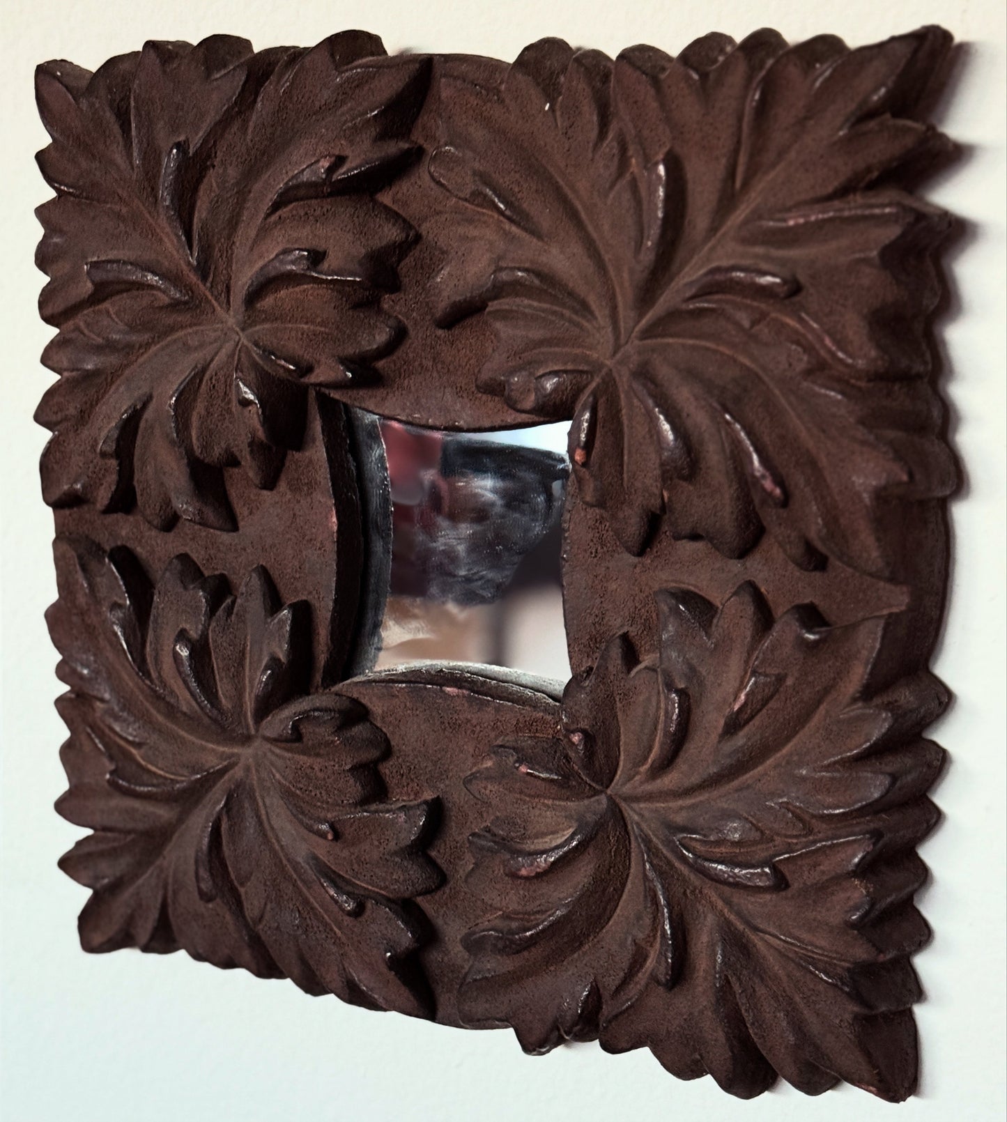 Intricately Carved Wood Mirror