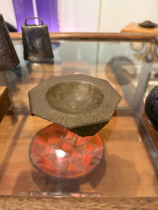 Antique Hammered Patina'd Brass Catchall