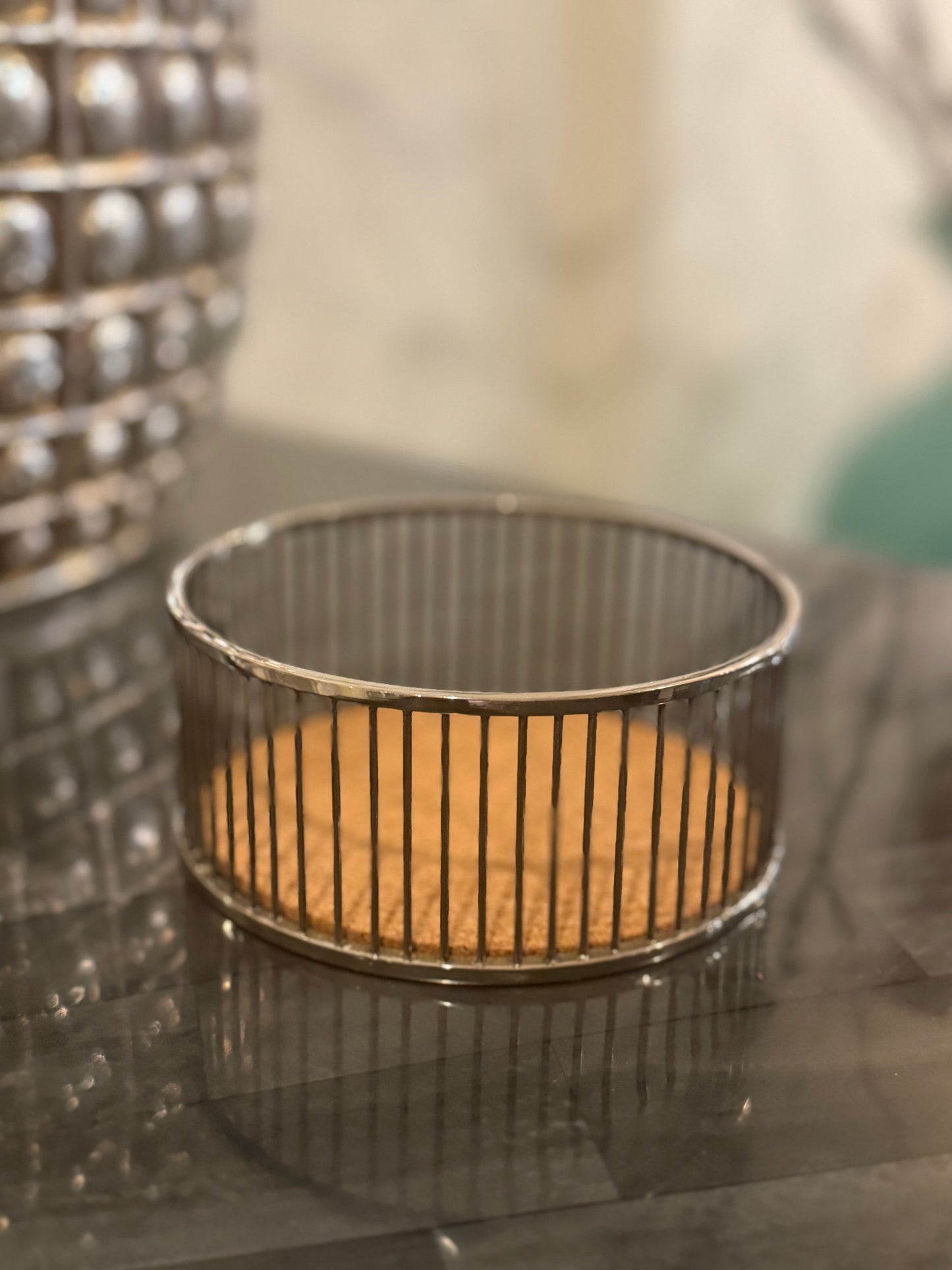 Silver Plate & Cork Wine Holder