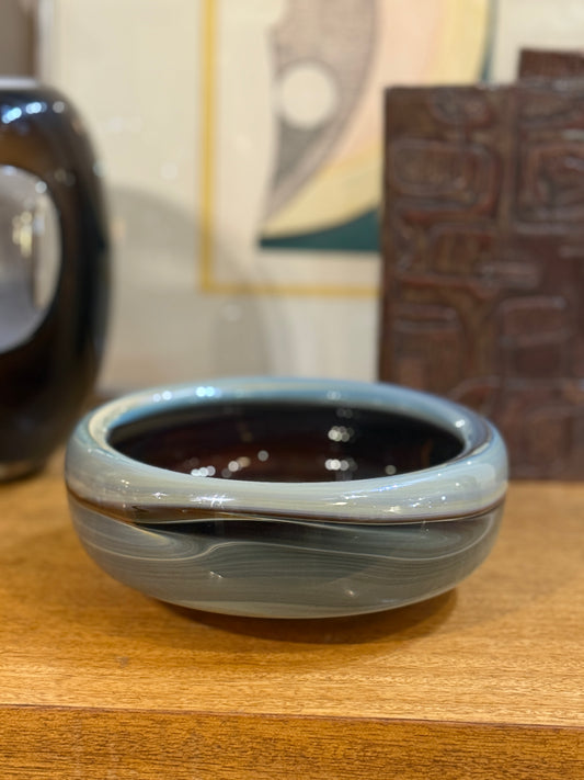 Handblown Art Glass Bowl with Swirls
