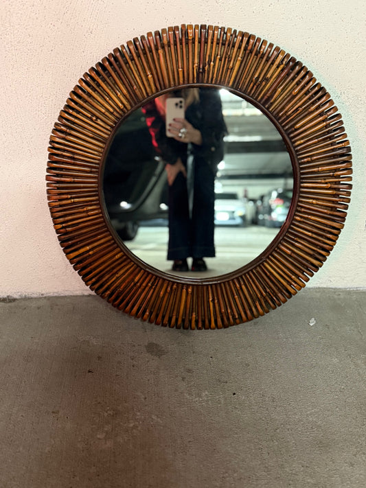 Vintage Rattan Mirror