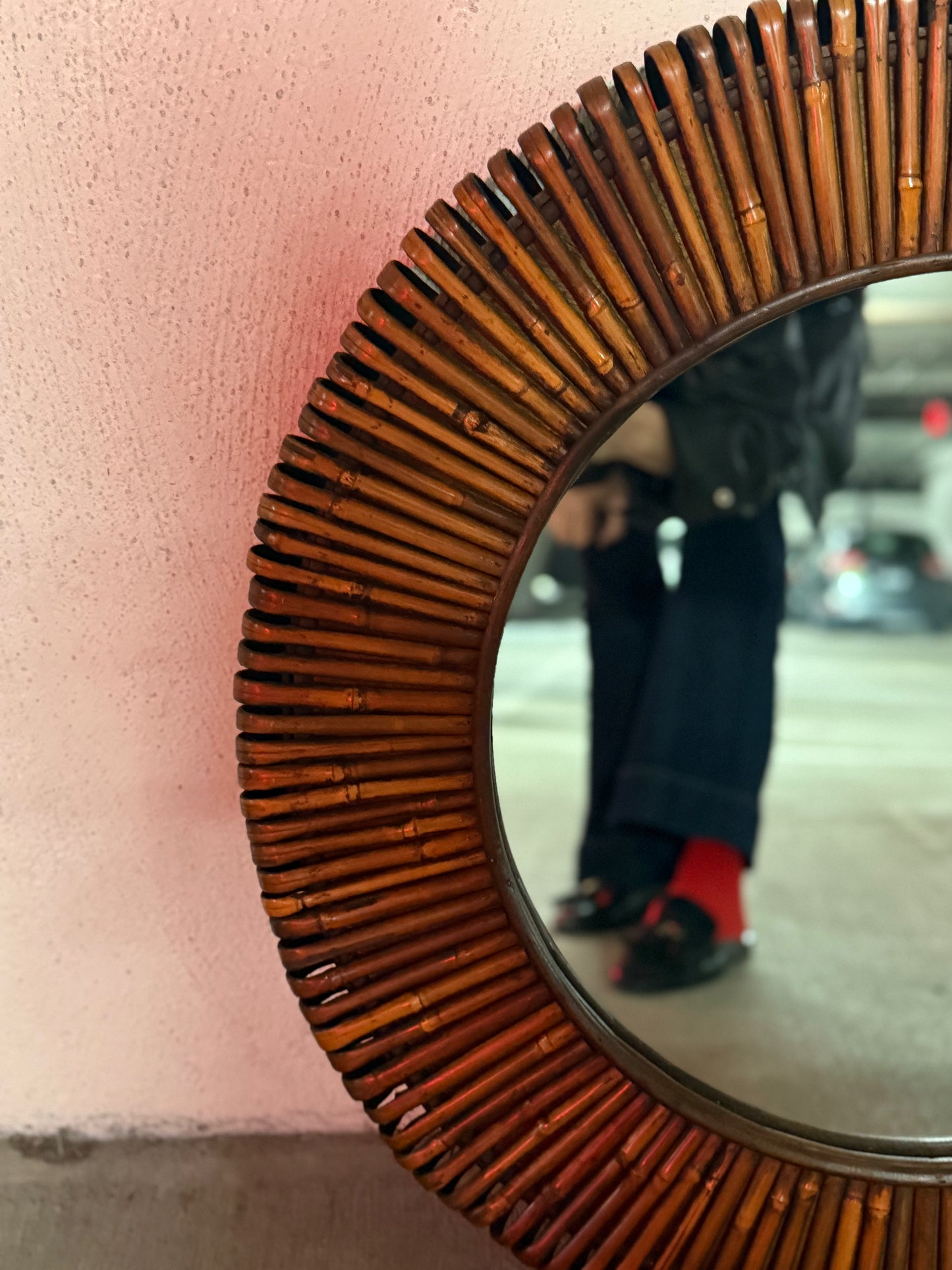 Vintage Rattan Mirror
