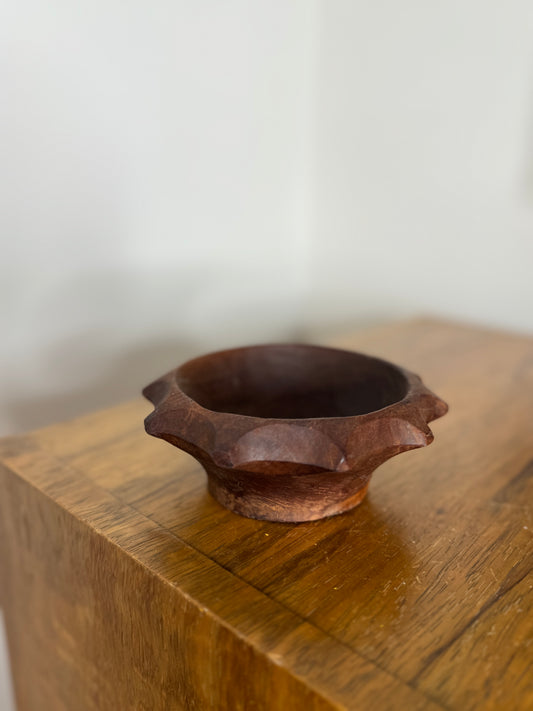 Sculptural Scalloped Wood Bowl