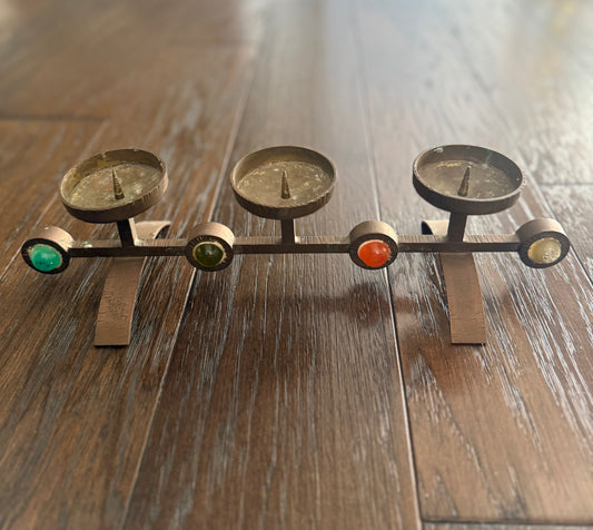 Brutalist Candleholder with Glass