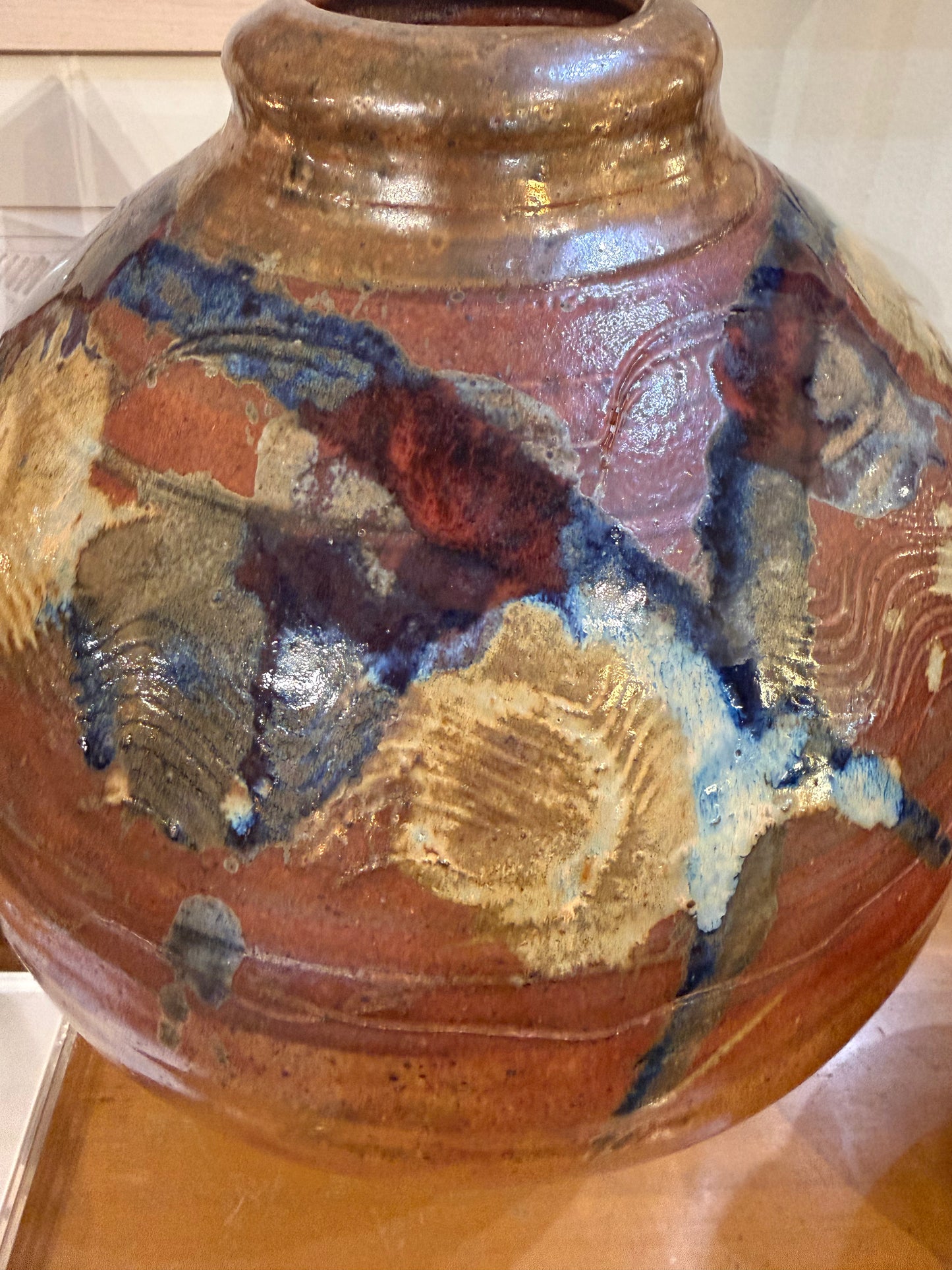 Large Vtg Studio Pottery Vase in the Mingei style