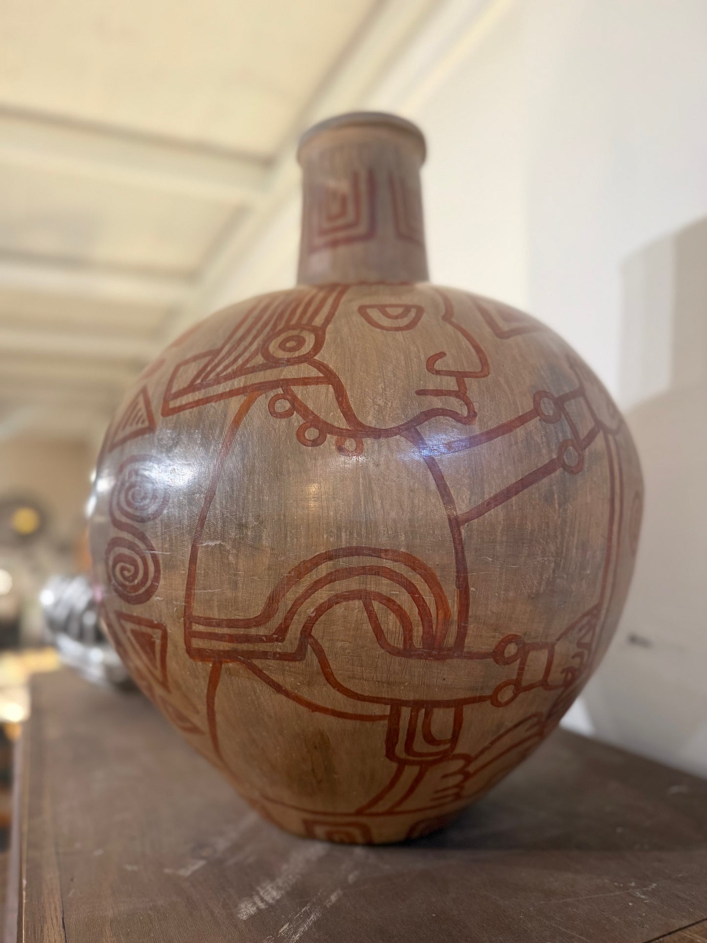 Vintage Graphic Terracotta Jug