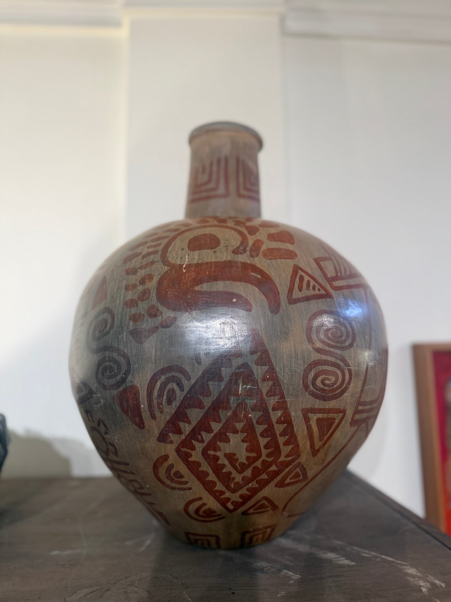 Vintage Graphic Terracotta Jug