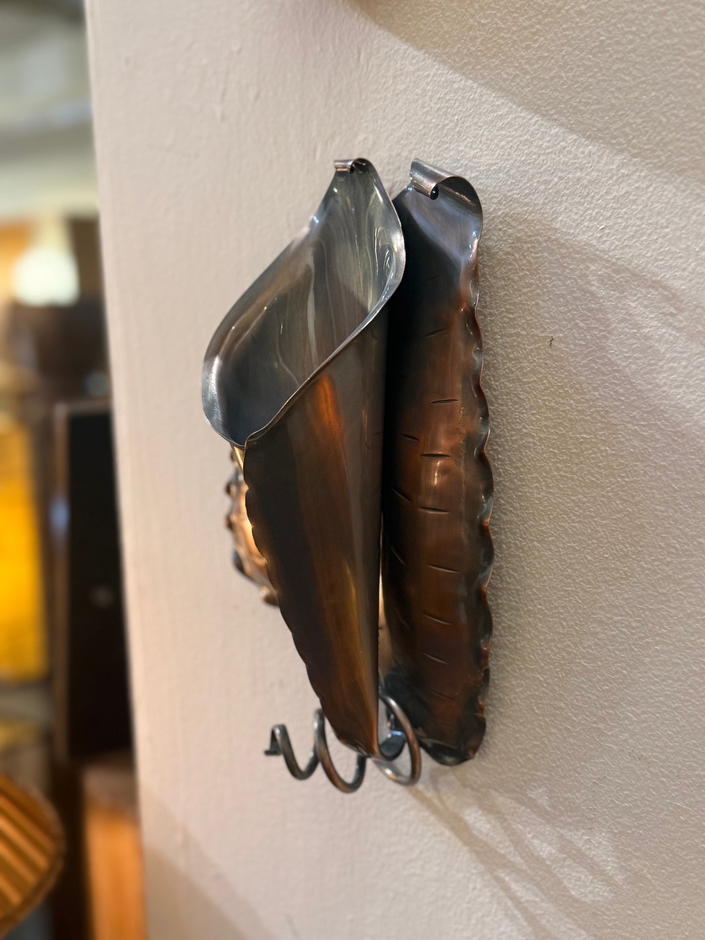 MCM Copper Calla Lily Wall Vase