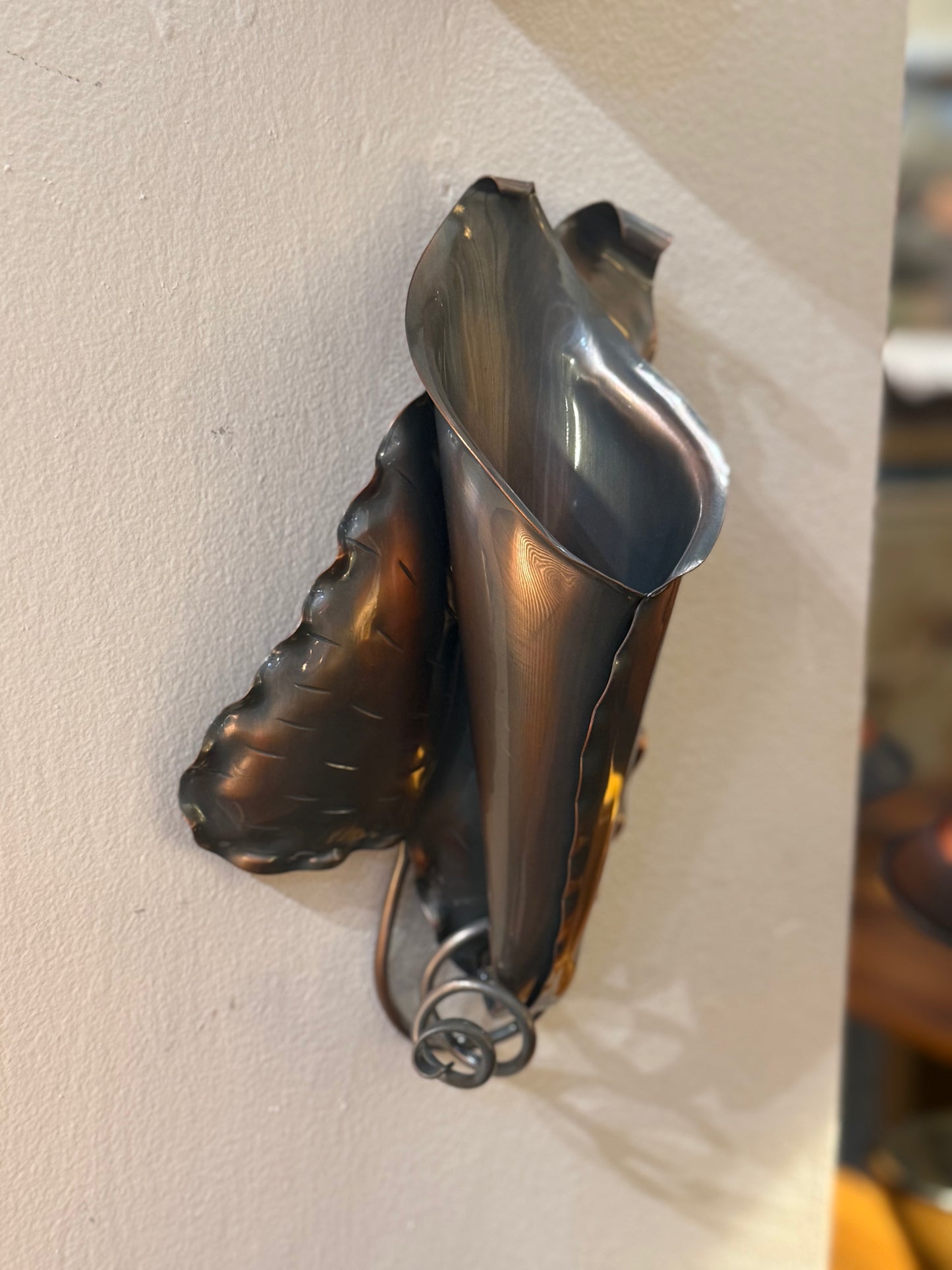 MCM Copper Calla Lily Wall Vase