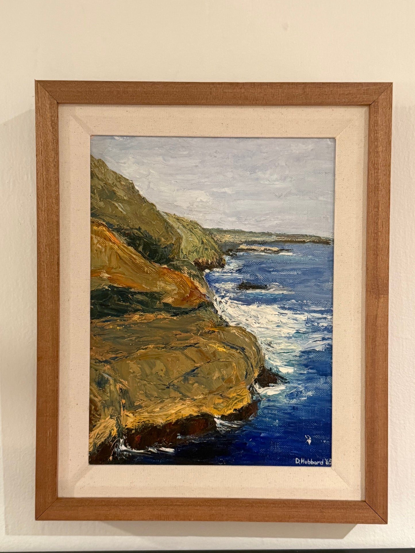 Signed Vintage Oil Painting of Coastline