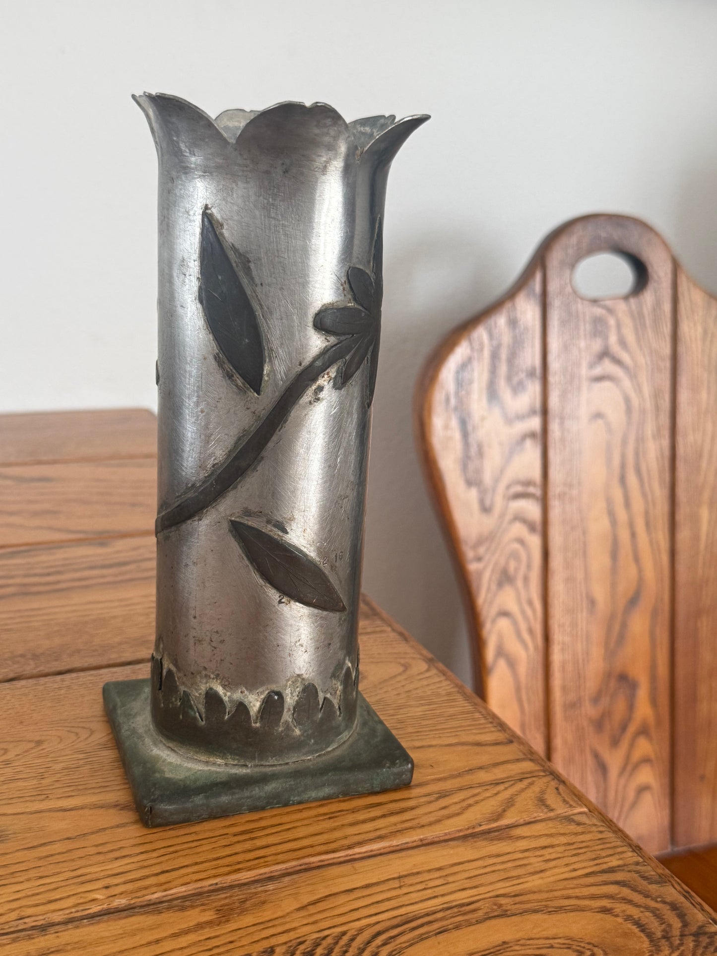 Vintage Artillery Tramp Art Vase