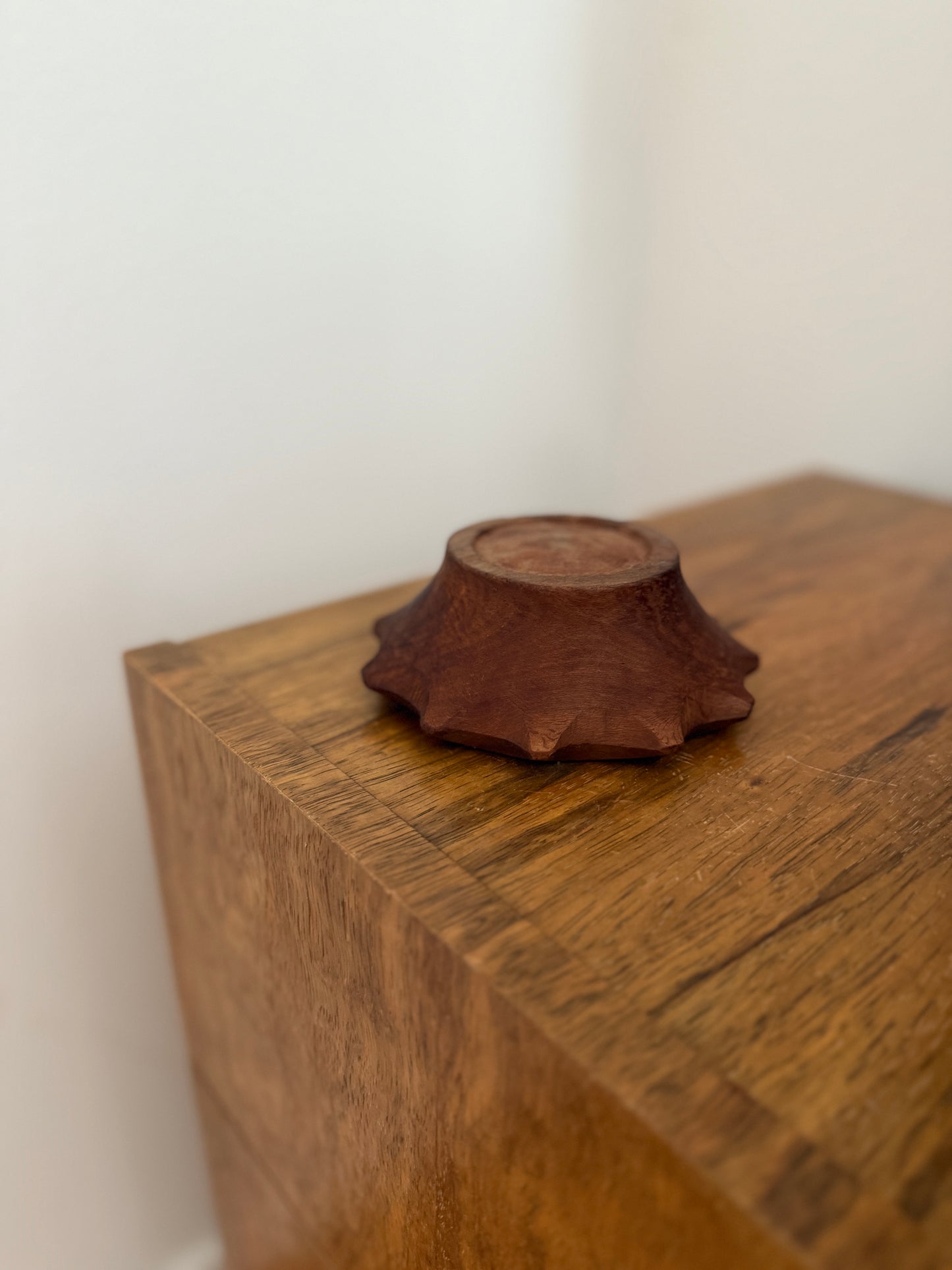 Sculptural Scalloped Wood Bowl