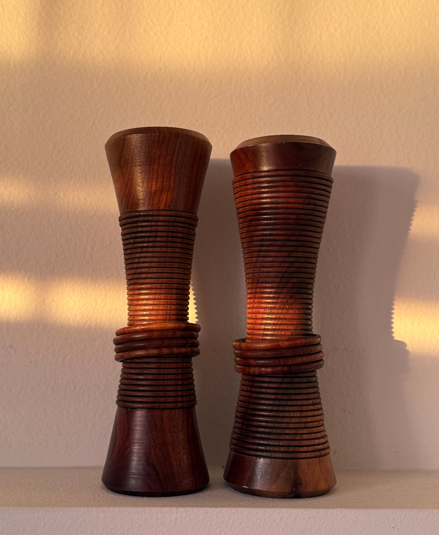 Vintage Sculptural Candleholders with Rings