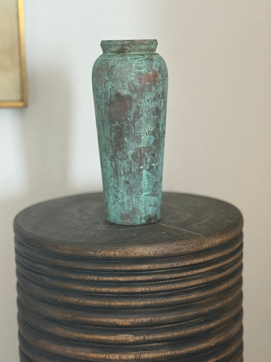 Vtg Brass Vase with Patina