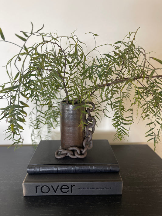 Contemporary Vase with Chain