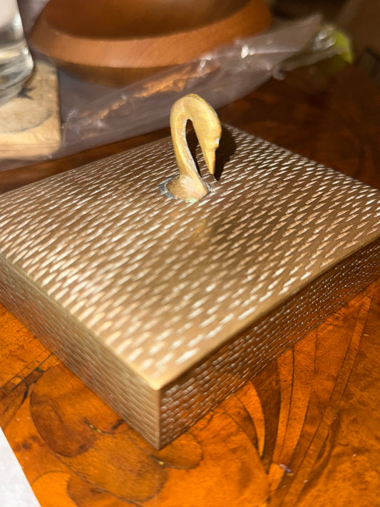 Brass Box with Swan Handle