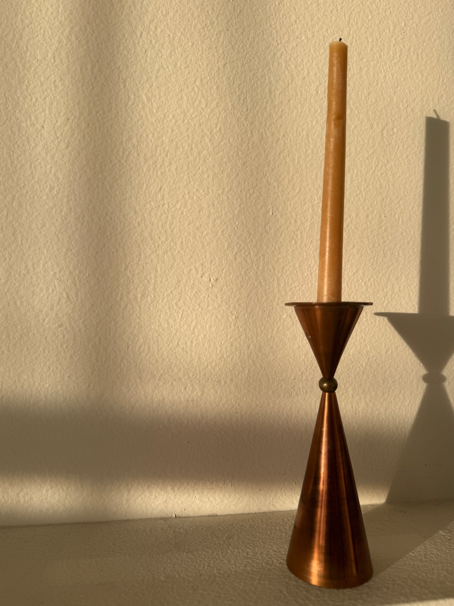 Mid-Century Copper & Brass Candlestick