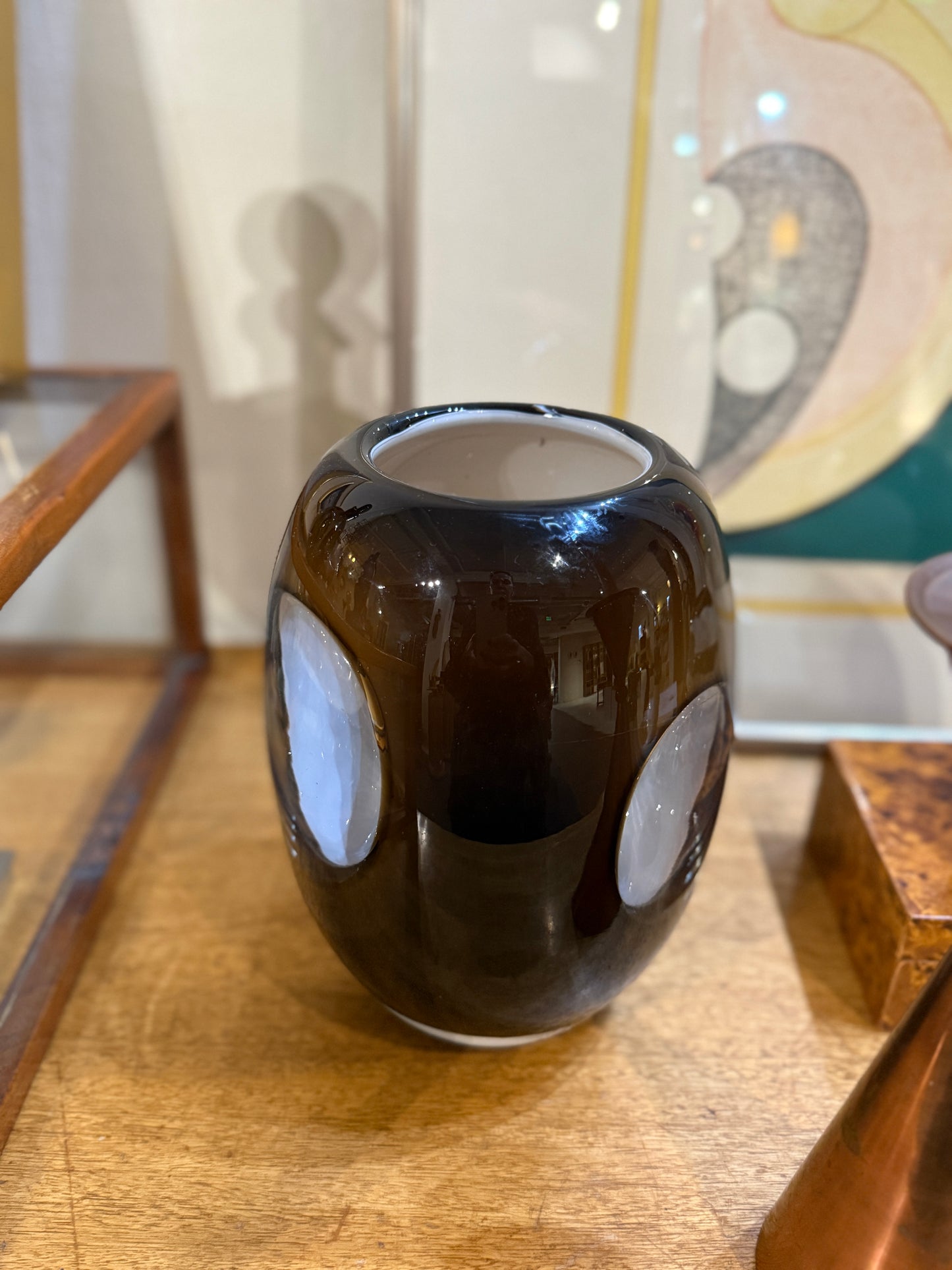 Vintage Italian Hand Blown Vase with Windows