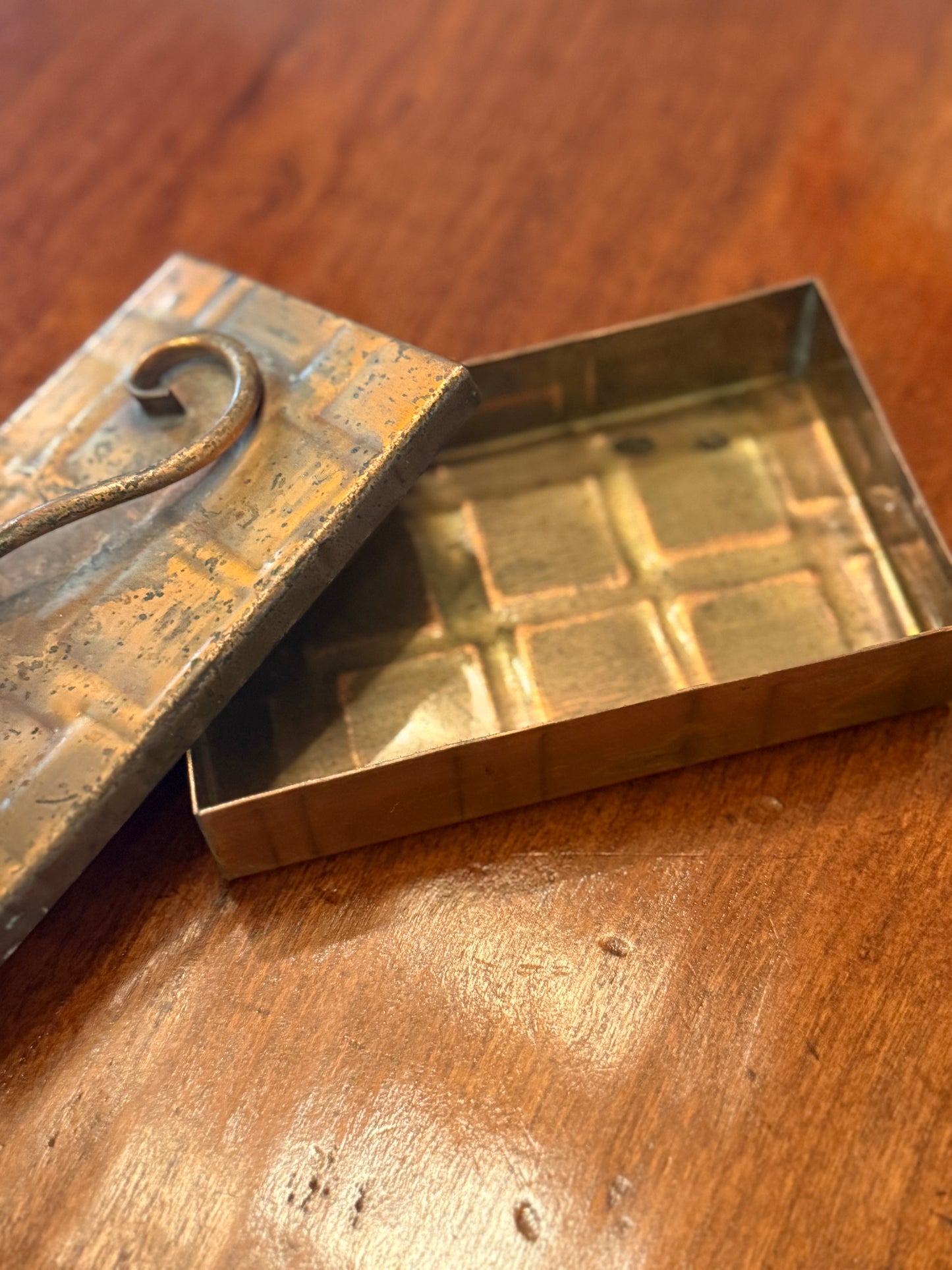 Circa 1940s Hand Hammered Copper Box