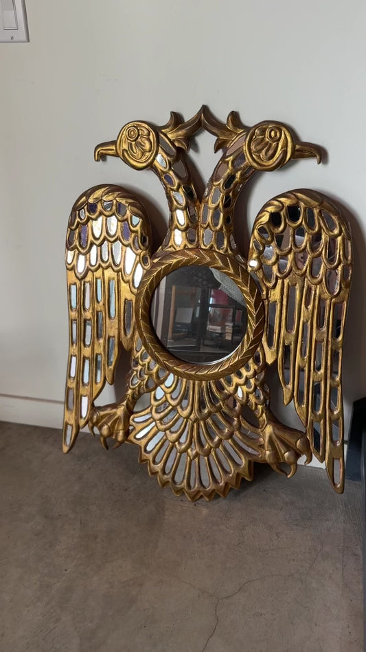 Giltwood Double-headed Bird Mirror